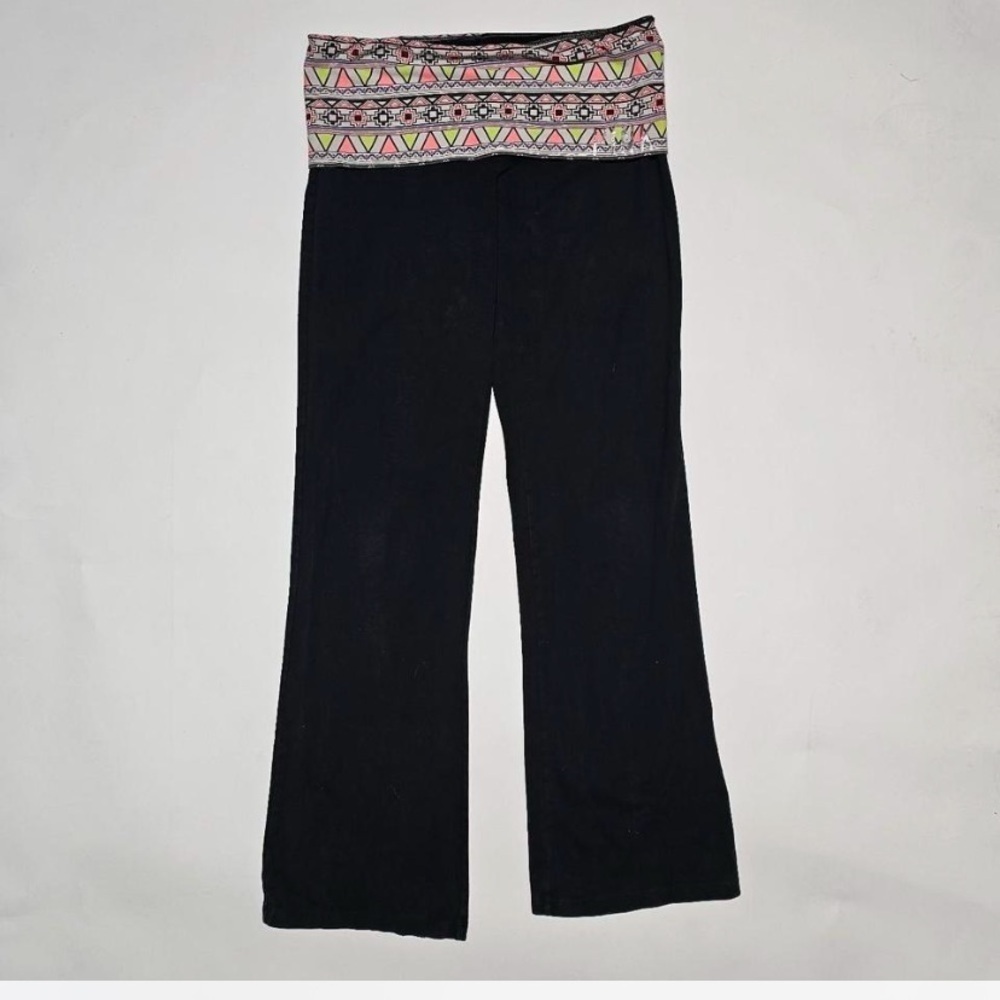PINK  Y2K Vintage Fold Over Flare yoga pants, size M